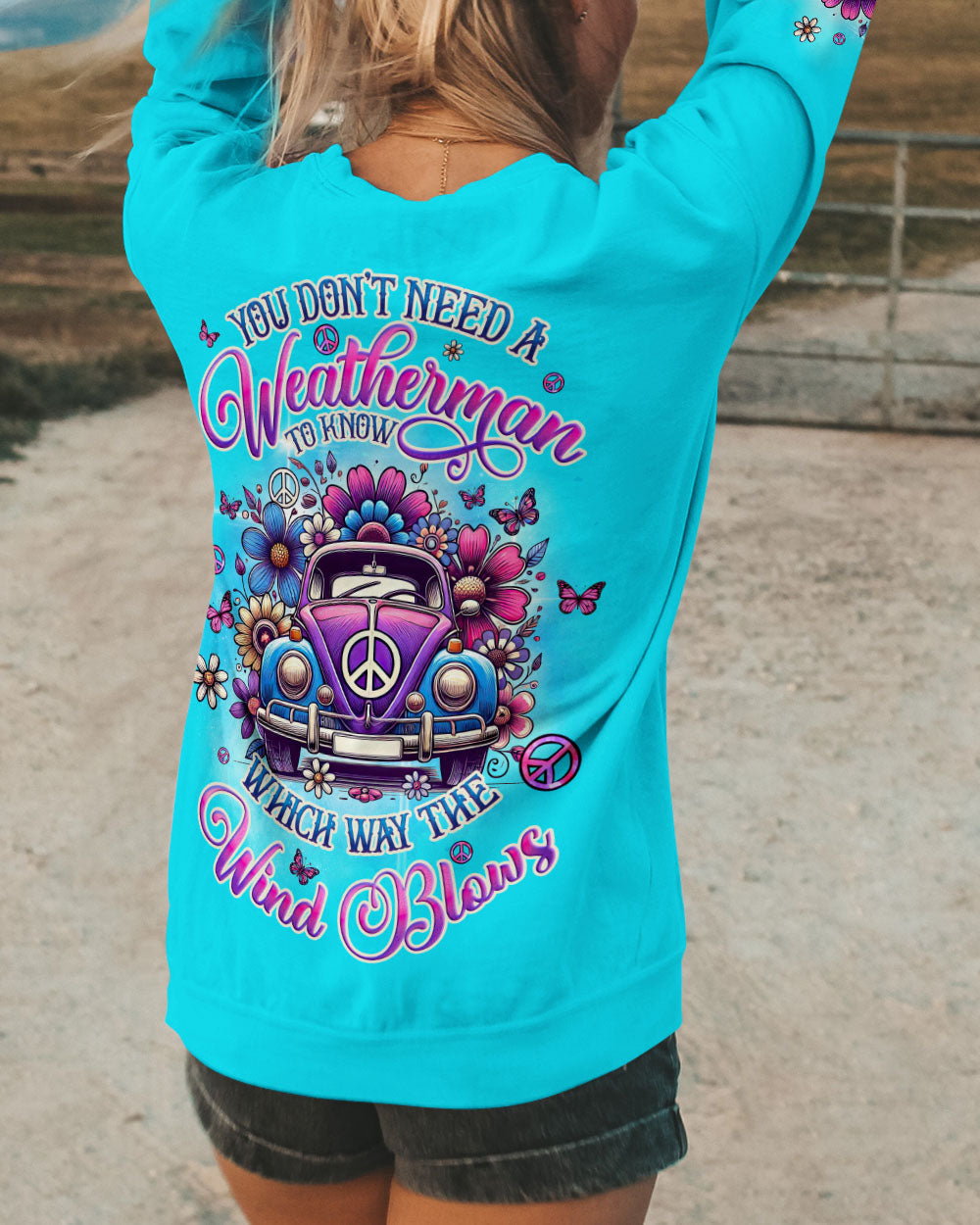 You Don_E2_80_99t Need a Weatherman Which Way the Wind Blows Retro Hippie VW Bug AOP Shirts _9_ aTAlD