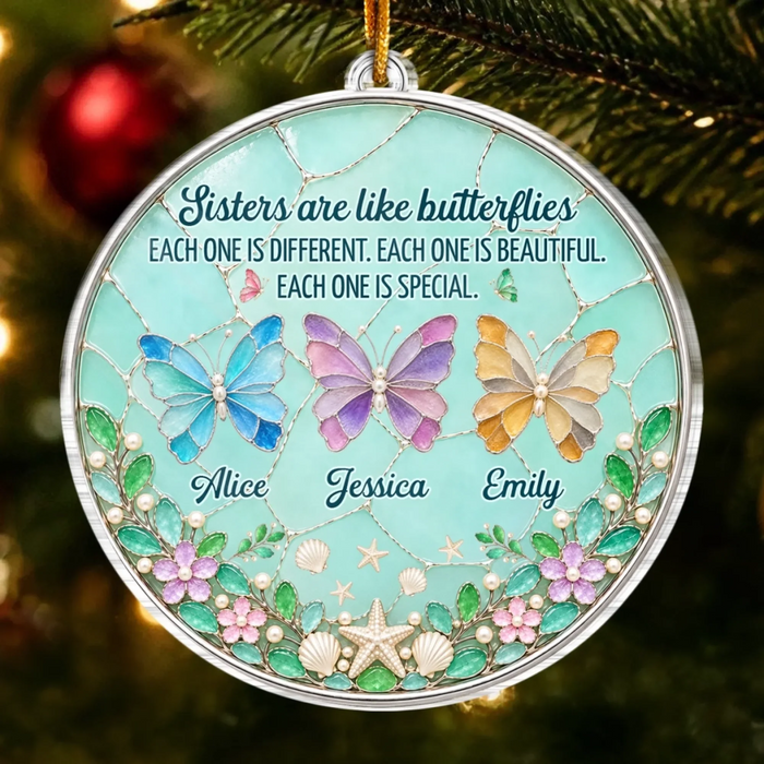 A Sisterly Bond Like No Other Custom Name Christmas Gift For Family, Besties, Sisters - Personalized Acrylic Ornament