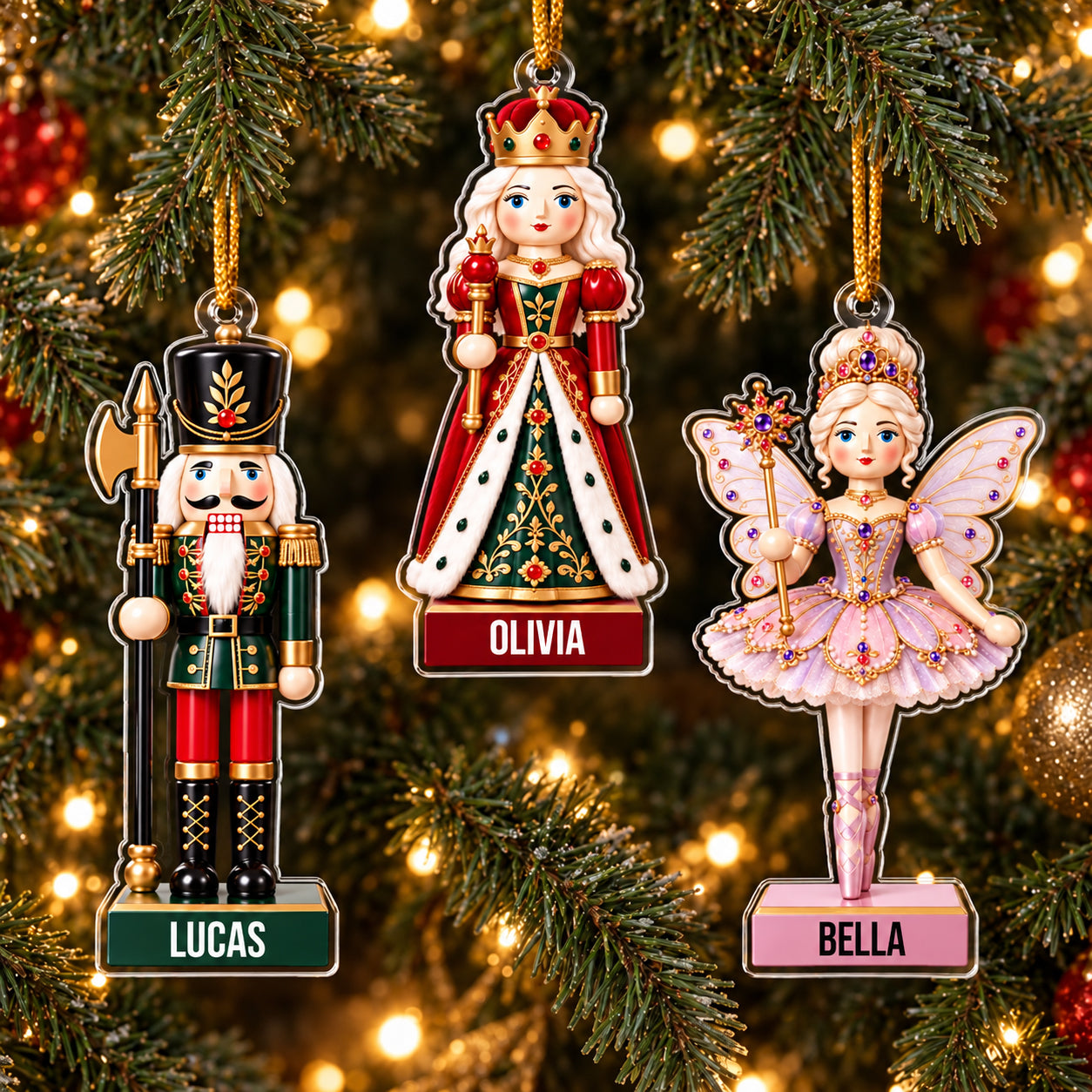 the nutcracker custom name and character personalized ornament 2