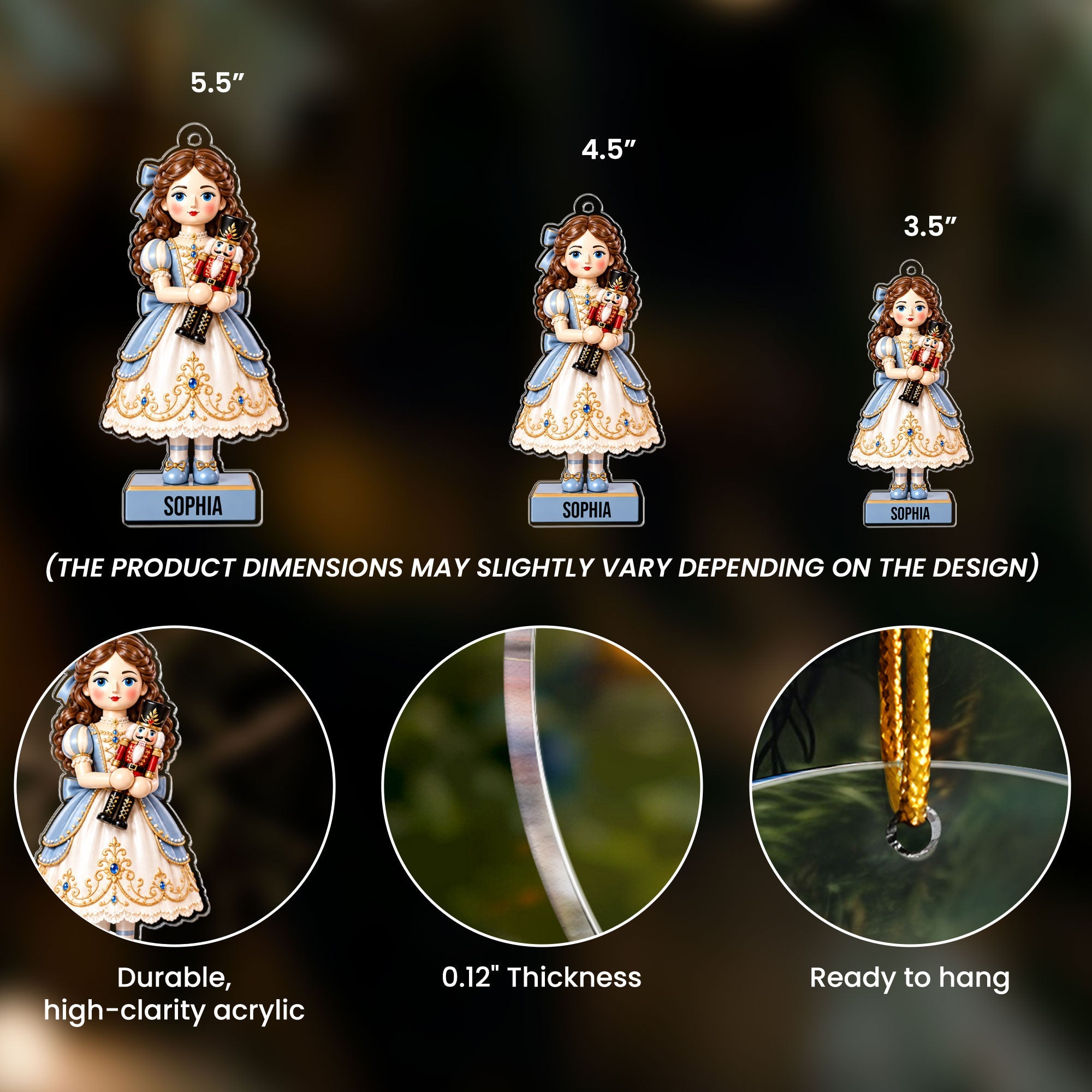 the nutcracker custom name and character personalized ornament 4