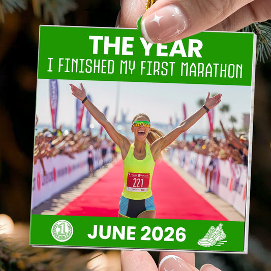 the year with my running memories personalized ornament 2