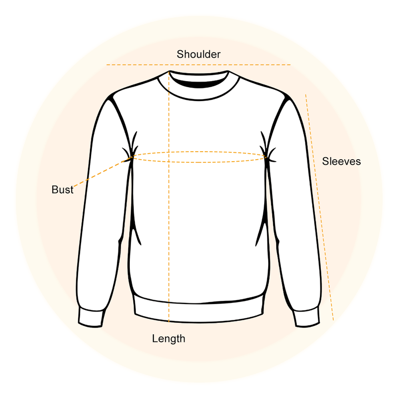 AOP Sweater measurement guide
